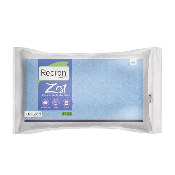 Recron Zest Fibre White Pillow - 41x61 cm